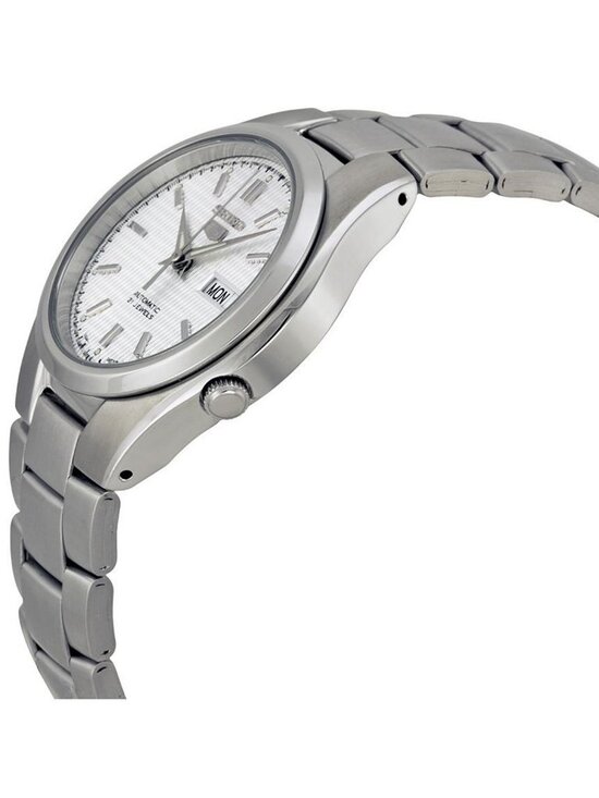 NWT Seiko 5 Automatic Silver Dial Stainless Steel Men\'s Watch